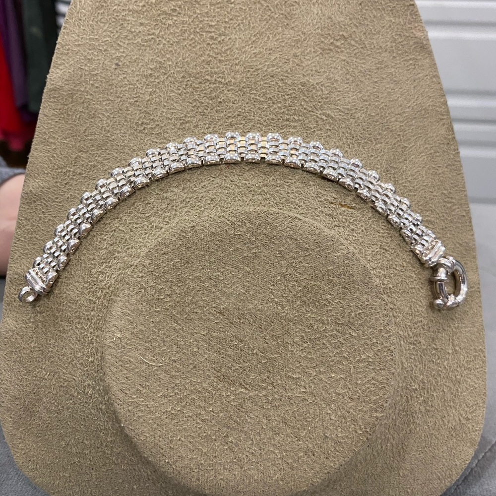 Sterling silver Satin Wheat Chain Bracelet 7”